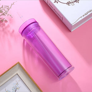 Acrylic Double Wall Tumbler with Straw